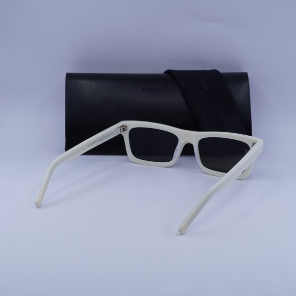 Saint Laurent SL461 BETTY 020 Rectangle Sunglasses - Ivory/Grey - Picture 4 of 12